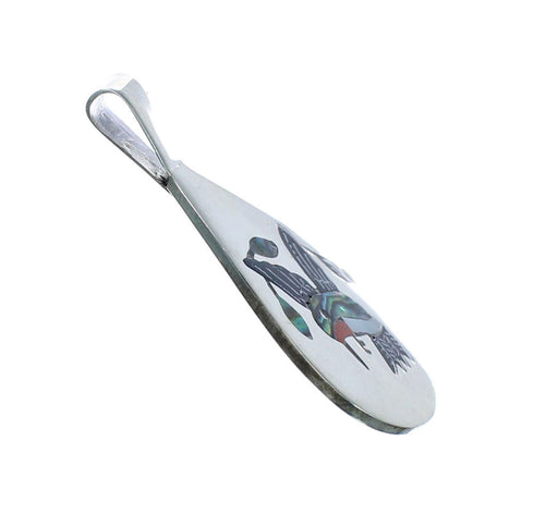 Hummingbird Multicolor Authentic Sterling Silver Zuni Pendant NX11737